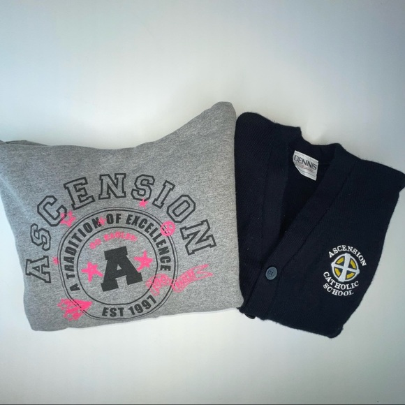 Sweatshirt Sweater Button Down Bundle Ascension Catholic School Spirit - Picture 16 of 16